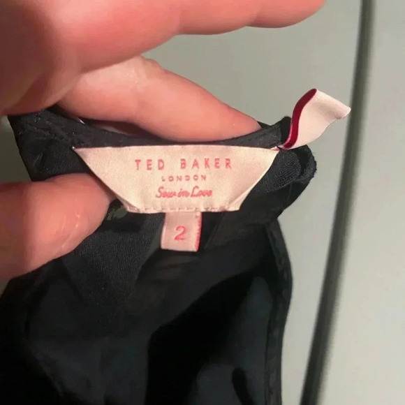Ted Baker gorgeous like new dress wow in love size 2 xs navy/black two tone - Picture 2 of 3